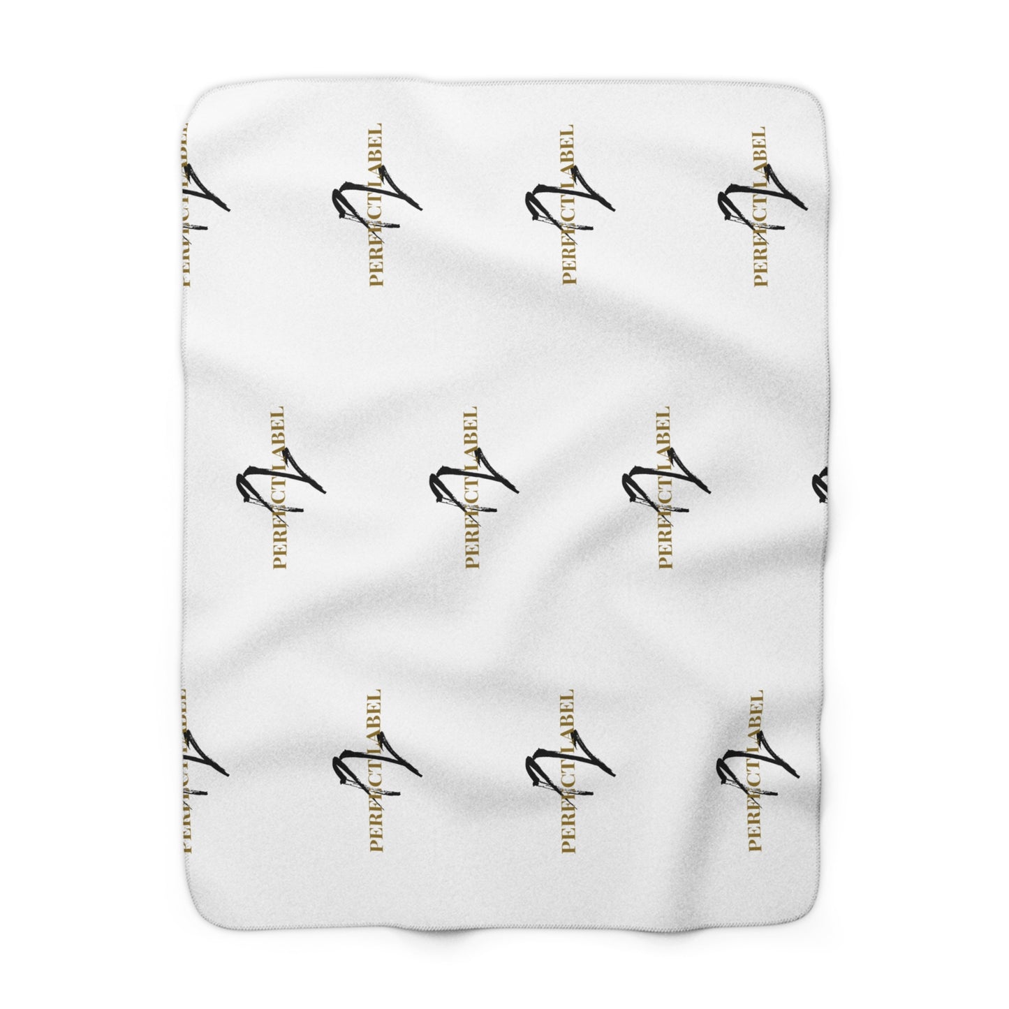 White PL Sherpa Fleece Blanket