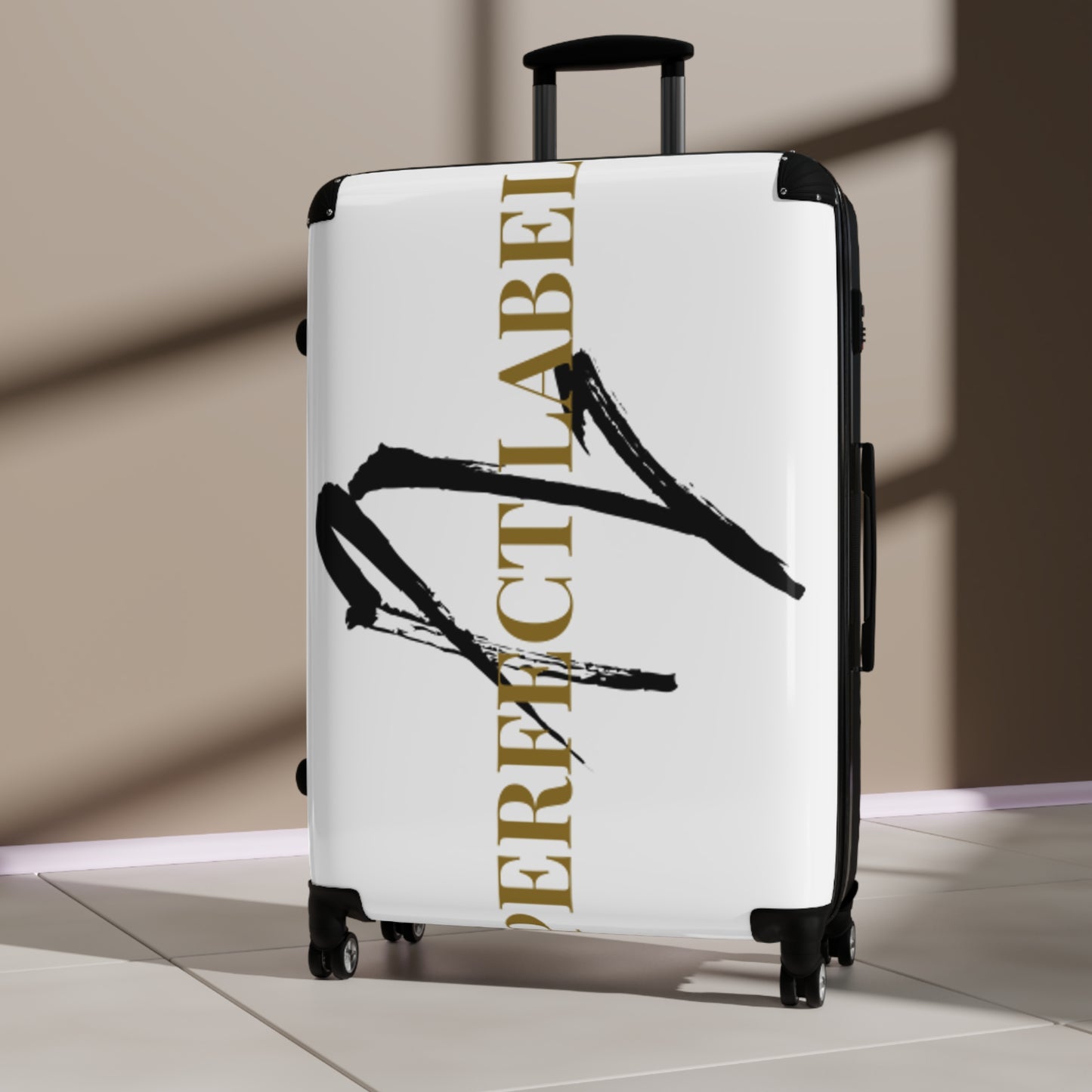 Stylish Hard Shell Suitcase with 'Perfect Label' Design