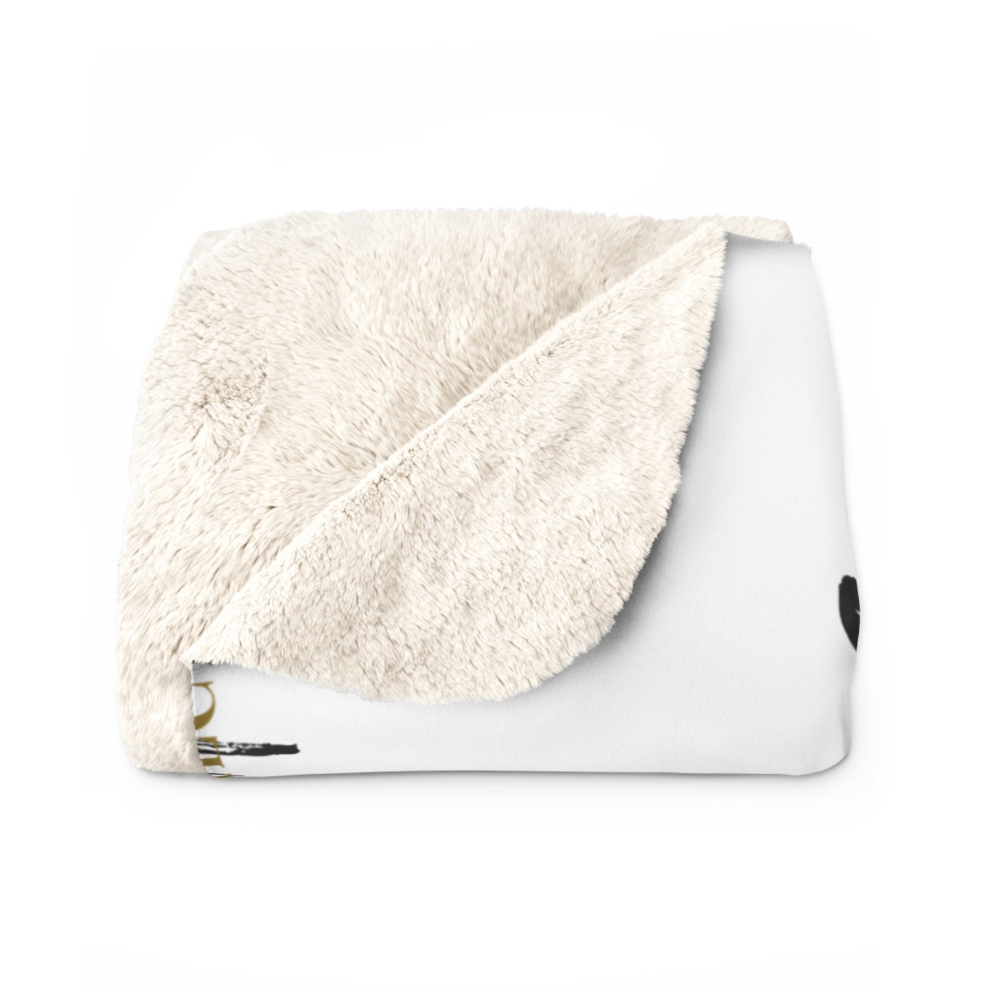 White PL Sherpa Fleece Blanket