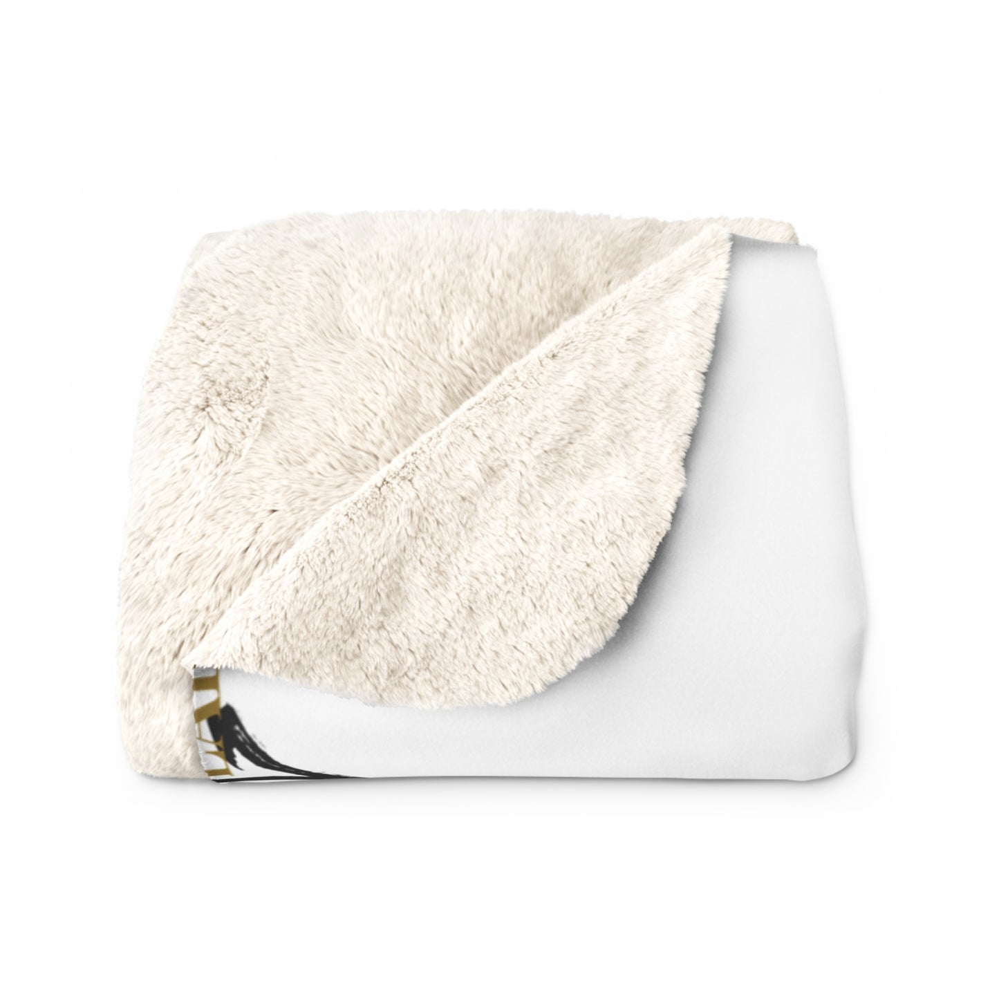 White PL Sherpa Fleece Blanket