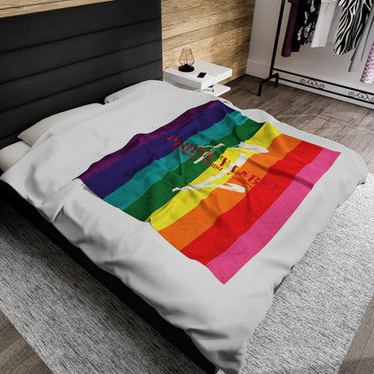 Rainbow Pride Velveteen Plush Blanket - Perfect for Cozy Celebrations
