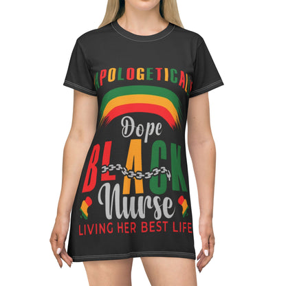 Juneteenth Nurse T-Shirt Dress