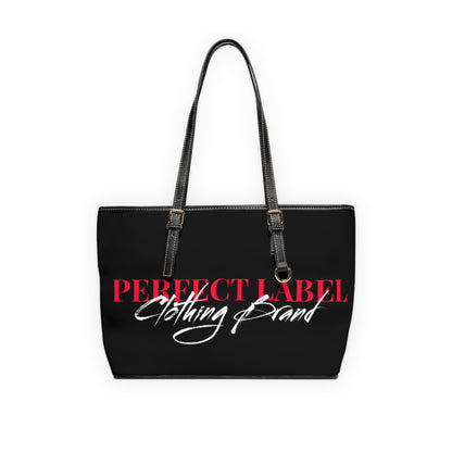 Black PL Leather Shoulder Bag