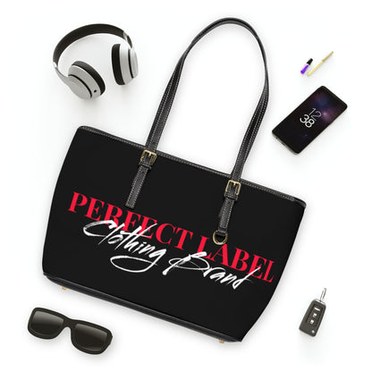 Black PL Leather Shoulder Bag