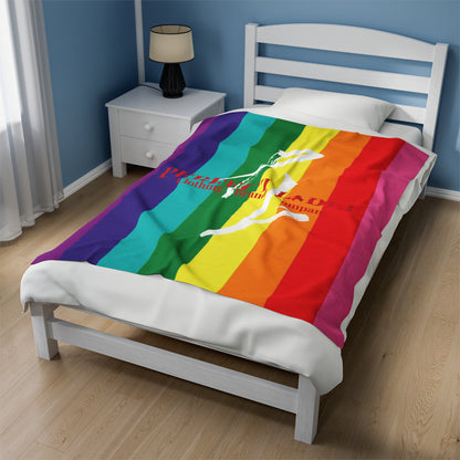 Rainbow Pride Velveteen Plush Blanket - Perfect for Cozy Celebrations