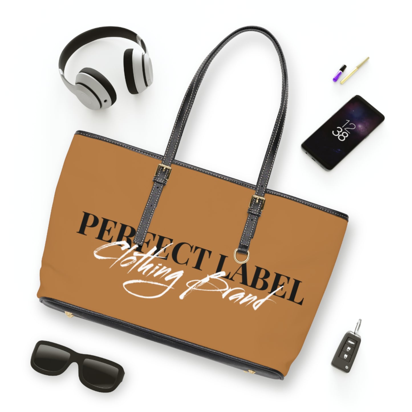 Brown PL Leather Shoulder Bag