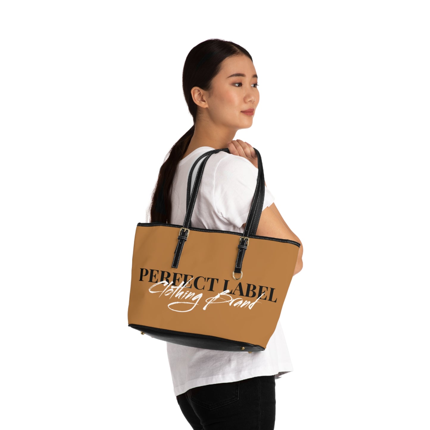 Brown PL Leather Shoulder Bag