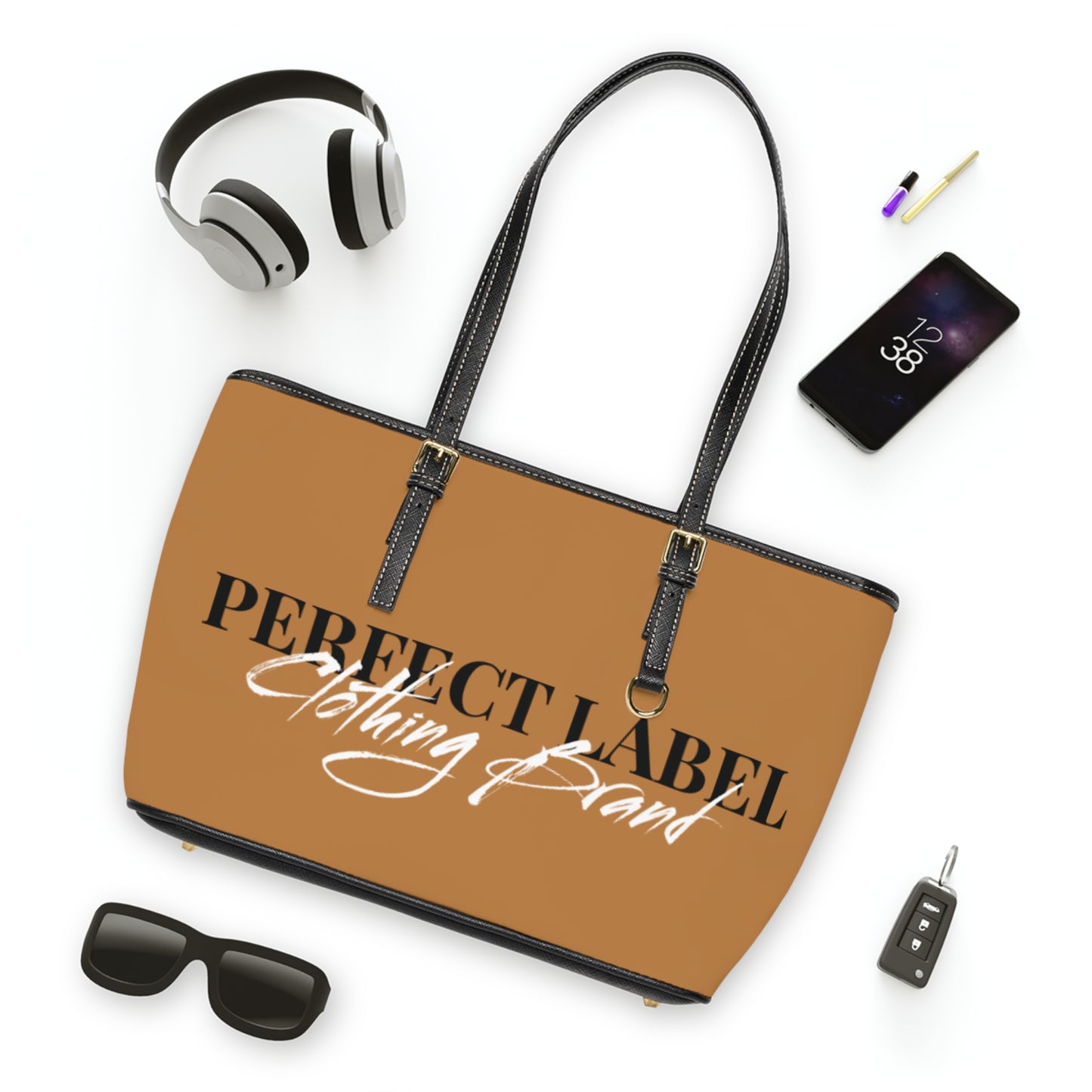 Brown PL Leather Shoulder Bag